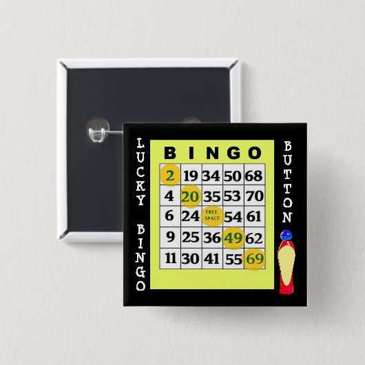 Glücklicher BINGO Knopf-Green Card-Knopf Button (Vorne & Hinten)