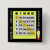 Glücklicher BINGO Knopf-Green Card-Knopf Button (Vorderseite)