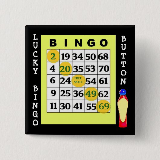 Glücklicher BINGO Knopf-Green Card-Knopf Button (Vorderseite)