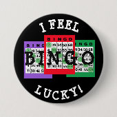 Glücklicher BINGO Knopf mit Bingokarten Button (Vorderseite)