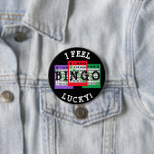 Glücklicher BINGO Knopf mit Bingokarten Button (Beispiel)