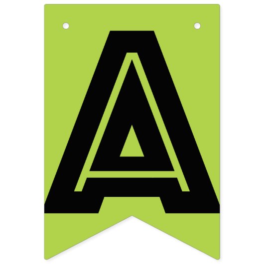 GLÜCKLICHER BIRTHDAY □ SCHWARZ TEXT AUF MULTIFARBB WIMPELKETTE (Dritte Fahne)