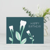 GLÜCKLICHER BIRTHTAG blühende Zähne Einladung (Stehend Vorderseite)