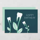 GLÜCKLICHER BIRTHTAG blühende Zähne Einladung (Vorne/Hinten)