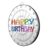 GLÜCKLICHER BIRTHTAG - Happy 3D-ähnliches farbiges Dartscheibe (Vorderseite rechts)