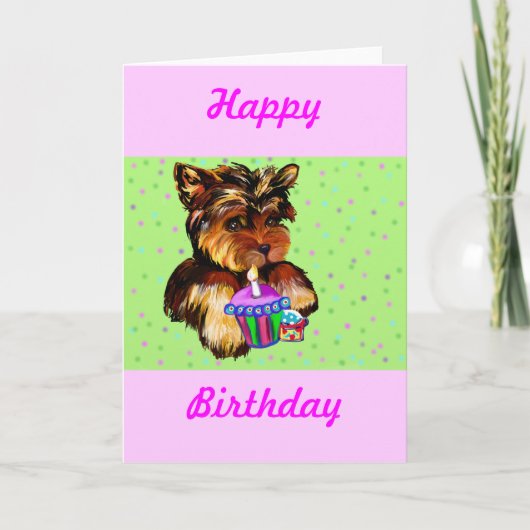 GLÜCKLICHER BIRTHTAG YORKIE POO KARTE (Vorderseite)
