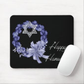 Glücklicher blauer Kranz u. Stern Mousepad (Mit Mouse)