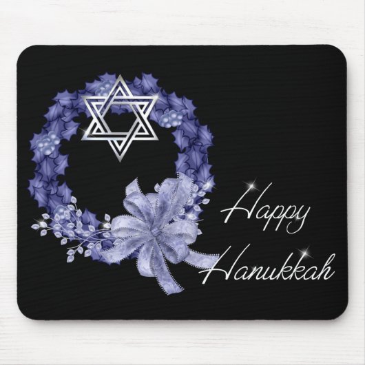 Glücklicher blauer Kranz u. Stern Mousepad (Vorne)