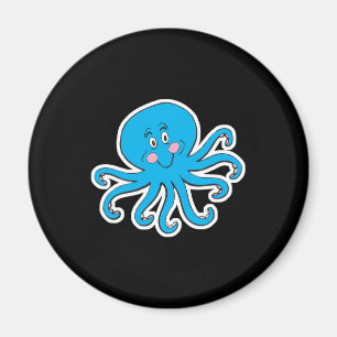 glücklicher blauer Oktopus Magnet