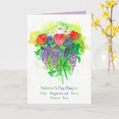 Glücklicher Blumen-Blumenstrauß des Valentines Karte (Gelbe Blume)