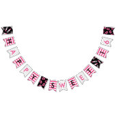 Glücklicher Bonbon 16 rosa u. schwarzes Make-up u. Wimpelkette (Alle)