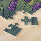 Glücklicher Border Collie auf einem Lavendelfeld Puzzle (Seite)