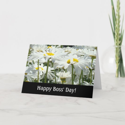 Glücklicher Boss' Day! Karten Weiße Daisy Blume Bo (Vorderseite)
