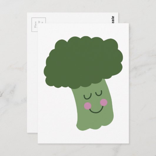 Glücklicher Brokkoli Postkarte (Vorne/Hinten)