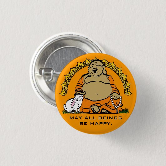 GLÜCKLICHER BUDDHA BUTTON (Vorne & Hinten)