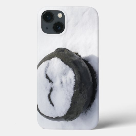 Glücklicher Buddha mit Schnee-Gesichtsbehandlung Case-Mate iPhone Hülle (Rückseite)