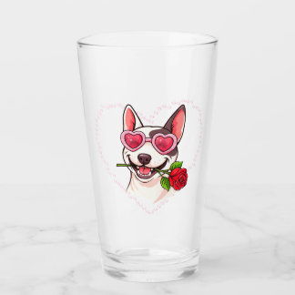 Glücklicher Bullterrier Glas