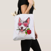 Glücklicher Bullterrier Tasche (Von Nahem)