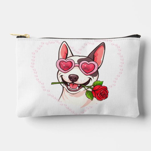 Glücklicher Bullterrier Zubehörtasche (Vorderseite)