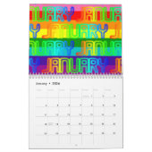 Glücklicher bunter Regenbogen färbt Typografie Kalender (Jan 2026)