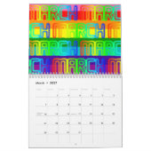 Glücklicher bunter Regenbogen färbt Typografie Kalender (Mär 2027)