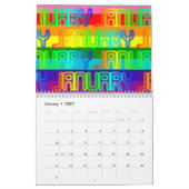 Glücklicher bunter Regenbogen färbt Typografie Kalender (Jan 2027)