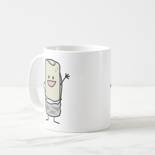 Glücklicher Burrito-wellenartig bewegendes hallo Kaffeetasse (Vorderseite Links)