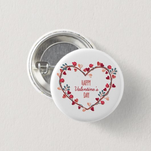 Glücklicher Button-Knopf des Valentines Button (Vorne & Hinten)