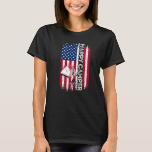 Glücklicher Camper Amerikanische Flagge Camping Wa T-Shirt