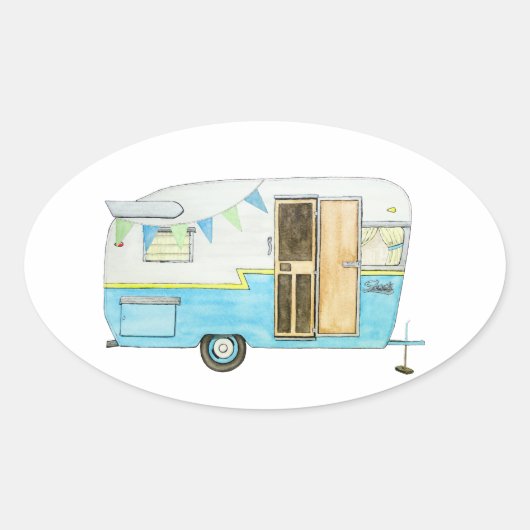 Glücklicher Camper Aufkleber (Vorderseite)