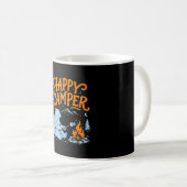 Glücklicher Camper-Bär röstet Marshmallows-Design Kaffeetasse (VorderseiteRechts)