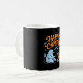 Glücklicher Camper-Bär röstet Marshmallows-Design Kaffeetasse (Vorderseite Links)