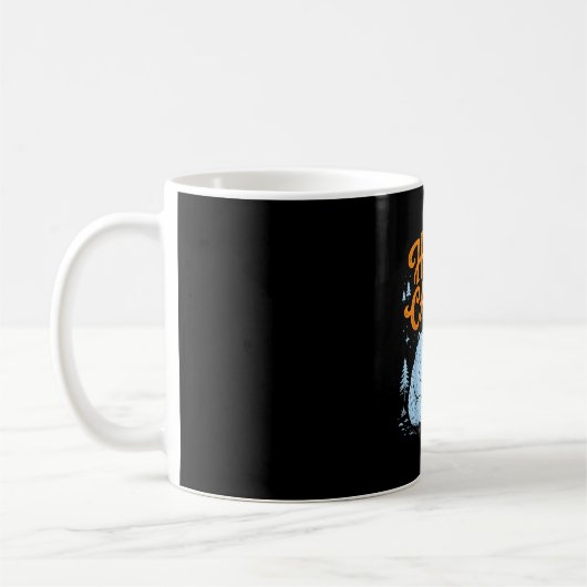 Glücklicher Camper-Bär röstet Marshmallows-Design Kaffeetasse (Links)