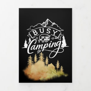 Glücklicher Camper Busy Camping Dreifach Gefaltete Karte