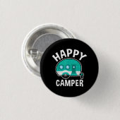 Glücklicher Camper Campingwagen Wohnwagen Lustiger Button (Vorne & Hinten)
