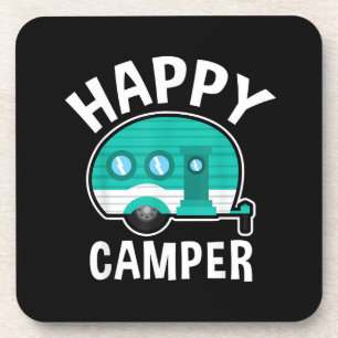 Glücklicher Camper Campingwagen Wohnwagen Lustiger Getränkeuntersetzer