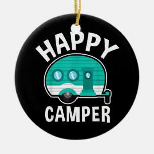 Glücklicher Camper Campingwagen Wohnwagen Lustiger Keramik Ornament
