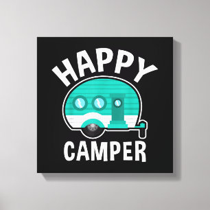 Glücklicher Camper Campingwagen Wohnwagen Lustiger Leinwanddruck