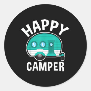 Glücklicher Camper Campingwagen Wohnwagen Lustiger Runder Aufkleber
