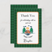 Glücklicher Camper Dankeschön-Karte Kinder Geburts Dankeskarte (Vorne/Hinten)