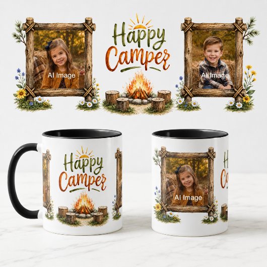 Glücklicher Camper-Fotomug Tasse