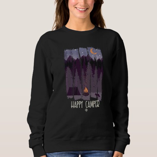 Glücklicher Camper für Sommercamping Sweatshirt (Vorderseite)