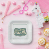 Glücklicher Camper, Gefallen Box, Abenteuer, Natio Pappteller (Party)