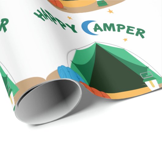 glücklicher Camper Geschenkpapier (Rolleneckpunkt)