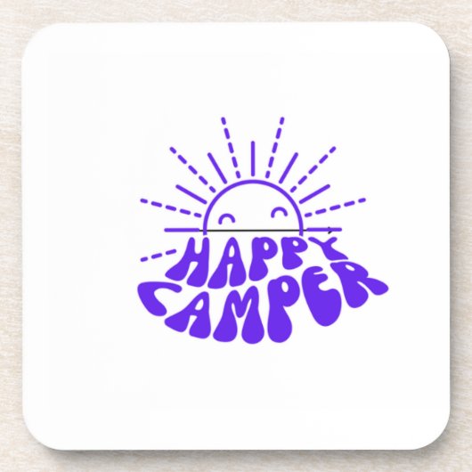 Glücklicher Camper Getränkeuntersetzer (Vorderseite)