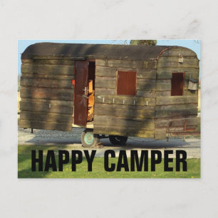 Glücklicher Camper Holzcamper Anhänger Postkarten