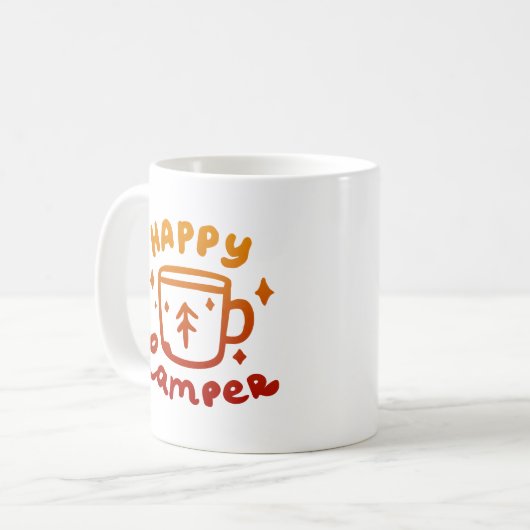 glücklicher Camper Kaffeetasse (Vorderseite Links)