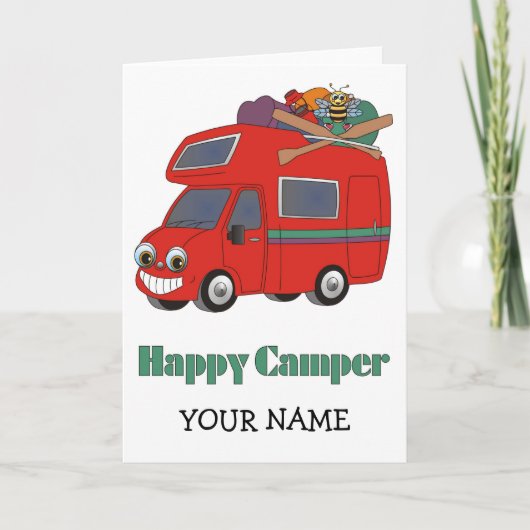 Glücklicher Camper Karte (Vorderseite)