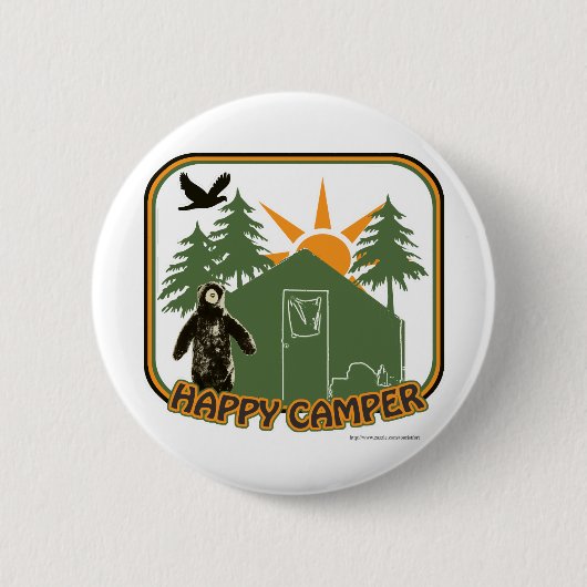 Glücklicher Camper Klassiker Button (Vorderseite)