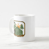 Glücklicher Camper Klassiker Kaffeetasse (Vorderseite Links)